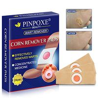 Corn Remover, Wart Remover, Foot Corn Remover Pads, Corn & Callus Remover Cushions, Corn Plaster with Hole, Better Solution for People Who Suffer The Pain of Corn, 24 Medicated Pads