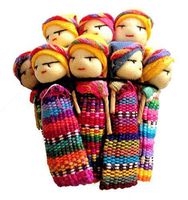 12 Large Handmade Fairtrade Guatemalan Worry Dolls 5cm Mayan Tribal Shaman Witch m70