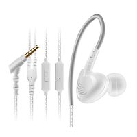 Megadream Portable IPX5 Waterproof Wired in Ear Headphone, Bass Stereo Sound, Noise Reduction Earplugs Headset, Full HD Audio Clear Voice Earphone with Mic for All Smartphones MP3/MP4 Player - White