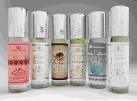 6 (Six) Al-Rehab 6ml Perfume Oils Best Sellers Set # 1: Roses, Silver, Choco Musk, Soft, White Musk and Sultan