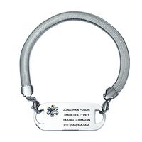 Chevron Stainless Medical Bracelet for Women. Incl. Custom Engraving of 10 Lines. Choose Your Size!