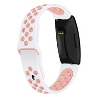 Lintelek Replacement Bands Compatible with Fitbit Inspire HR,Soft Friendly Silicone Wristband,Washable Breathable Straps for Sports Women Men,Small Large (Black Pink, Small)