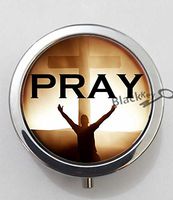 BlackKey Pray Beautiful Inspirational Word 3-Compartment Decorative Pocket Gift Box Case Organizer for Pill, Color 1 -1707