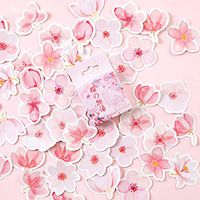 KUKALE Sticker - 45pcs/Box Cherry Blossoms Stationery Sealing Label, Travel DIY Scrapbooking Diary Albums Decoration