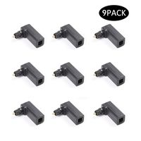90 Degree Optical Cable Adapter 9-Pack Rotatable Right Angle Digital Optical Toslink Male to Female Adapters