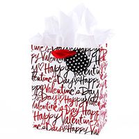 Hallmark 9" Medium Valentine's Day Gift Bag with Tissue Paper (Happy Valentine's Day On White)