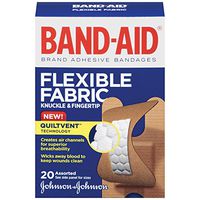Band-Aid Brand Flexible Fabric Knuckle And Fingertip Adhesive Bandages, Assorted Sizes, 20 Count