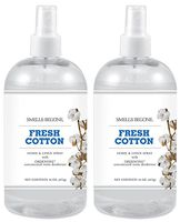 SMELLS BEGONE Air Freshener Home and Linen Spray - Odor Eliminator Concentrated Deodorizer - Neutralizes Odors at The Source -Made with Natural Essential Oils - 16 Ounces (2 Pack, Fresh Cotton)