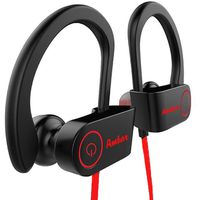 Ambar Wireless Bluetooth Earphone for Workout - CVC 6.0 Noise Cancelling, IPX7 Waterproof Headphones V4.1, Stereo Effect, 8H Play Time, Compatible with Android/iPhone/Windows/MacOS (Red)