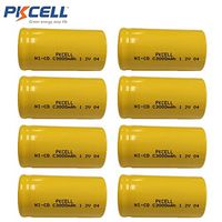 C Size 1.2V 3000mAh NICD Rechargeable Battery Flat Top 8Pcs