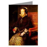 12 Vintage Notecards Set, portrait of Queen Mary or Bloody Mary for her angry persecution of English Protestants