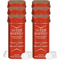 Viter Energy Caffeinated Mints - 40mg Caffeine & B-Vitamins Per Powerful Sugar Free Mint. Boost Energy, Focus & Fresh Breath. 2 Pieces Replace 1 Coffee (Cinnamon, 6-Pack)