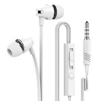 AutumnFall 3.5mm In Ear Headphones Wired Earphones Passive Noise Cancellating Earbuds Headphones (White)