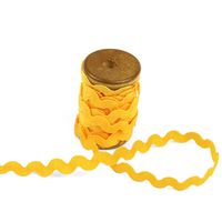 3 Yards of POLLY 5mm Rigid Ric-Rac Trim on a Wooden Spool, Daffodil