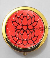 BlackKey Lotus Flower 3-Compartment Decorative Pocket Gift Box Case Organizer for Pill, Color 2-1535