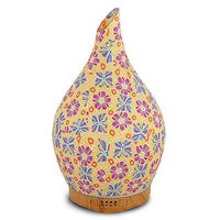 Porseme 280ml Colorful Essential Oil Diffuser, Aromatherapy Ultrasonic Humidifier - Handmade Glass, BPA Free, 7 Color LED, Waterless Auto-Off, Timer Setting