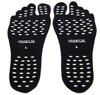 (2 Pair) Bare Feet Pads Summer Sole Protection for Bare Naked feet, Fun Daily wear! (Unisex US Shoe Size (10-11), Black)