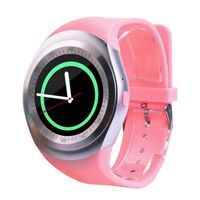 YANG-YI Smart Watch Phone Mate Full Round LED Screen SIM for Android iOS Stopwatch Alarm Clock Sports Watches Pink