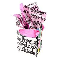 Hallmark Signature 5" Small Gift Bag with Tissue Paper (Triangle Shape, Black and White Lettering, Happy Mother's Day)