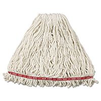 Rubbermaid A213WHI Web Foot Wet Mop Head, Shrinkless, Cotton/Synthetic, White, Large, 6/Carton