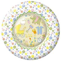 Ideal Home Range 8 Count Round Paper Plates, 8-Inch, Oh Baby