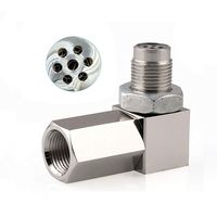 90 Degree O2 Oxygen Sensor Socket Real Mini Catalytic Converter With CEL Check Engine Light Bungs，Stainless Steel