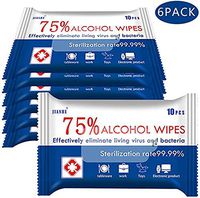 6 Packs Alcohol Wipes,Large Wet Wipes,75% Soft Alcohol Wipes for All-Purpose Cleaning