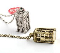 NEW 2015 TREND!!!Doctor Who"3D TARDIS Police Box Pewter Tall Bronze&SLVR Vintage necklaaces Hot SLVR by Generic
