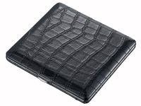 Visol Products Zaire Crocodile Pattern Cigarette Case, Black