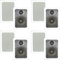 Theater Solutions TS50W in Wall Speakers Surround Sound Home Theater 4 Pair Pack