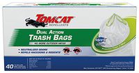 Tomcat 492240 Dual Action Trash Bag, 40 Count, 13 Gallon, White