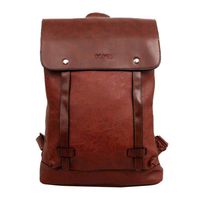 onestaring Pocket Backpack,Vintage Knapsack Faux Leather School Bag Travel Laptop Backpack for Women and Man Brown