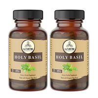 360 Capsules Organic Holy Basil–100% Organic Holy Basil Powder, 350mg Per Serving | Veg Capsules (2 Pack of 180 Cap Each)
