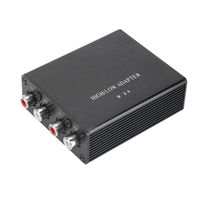 Acouto Car Audio Converter,12V Car Aluminum + PCB Stereo Speaker Horn Audio Amplifier High to Low Frequency Converter(Black)