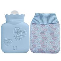 Personalized Warm Cute Mini Silicone Hot Water Bottles with Knit Cover Thick High Density Rubber