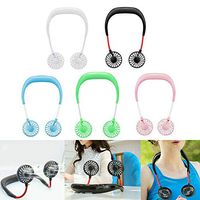 Portable USB Rechargeable Neckband Neck Hanging Sport Style Cooling Mini Fan (White)