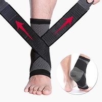 CFR Ankle Brace Breathable Compression Support Sleeve Plantar Fasciitis,Ankle Stabilizer Foot Socks with Adjustable Strap for Swelling & Heel Spur Pain,Soothe Achy Feet,Running,Basketball,Black,M