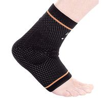 BRD Sport Compression Ankle Brace FDA Registered Brace Offers Targeted Compression for Ankle Pain, Swelling and Sprain, A Perfect Ankle Support (Black with Orange Accent Stripe, L [9"-9 3/4"])