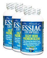 Essiac Tea Softgels, 796 mg, 3 Pack 360 Soft Gels, Eight Herb Essiac Tea, All Natural, Organic Caramel Color, No Brewing, No Refrigeration, Great for Travel, 90 Day Supply