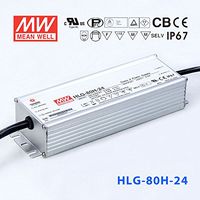 LED Driver Single Output Switching Power Supply 80 Watt, 24V @ 3.4A, 80W