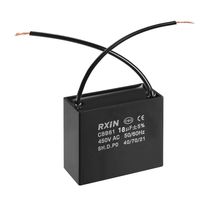 uxcell CBB61 Run Capacitor 450V AC 18uF 2 Cable Metallized Polypropylene Film Capacitors for Ceiling Fan