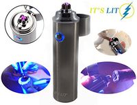 Triple Plasma Lighter- Electric Triple Arc Lighter- 2019 Design with Indicator Lights for Pipes Cigars and More -Windproof Electric Lighter- Rechargeable (Double Arc)