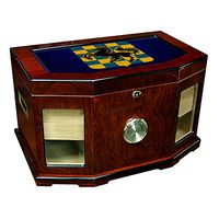 Large Premium Desktop Humidor - Glass Top -US Army 532nd Military Intelligence Battalion COA