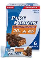 Pure Protein Bars, High Protein, Nutritious Snacks to Support Energy, Low Sugar, Gluten Free, Chocolate Peanut Butter, 1.76oz, 6 Pack