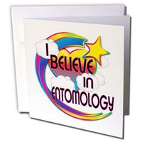 3dRose I Believe In Entomology Cute Believer Design - Greeting Cards, 6 x 6 inches, set of 12 (gc_166462_2)