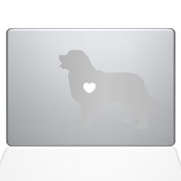 The Decal Guru I Love My Bernese Mountain Dog Decal Vinyl Sticker, 11" MacBook Air, Silver (1477-MAC-11A-S)