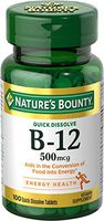 Nature's Bounty Vitamin B12 Supplement, Supports Metabolism and Nervous System Health, 500mcg, 100 Count