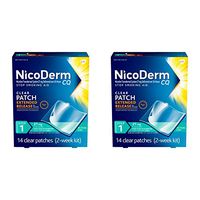 NicoDerm CQ Nicotine Patch 14ct Twinpack, Clear, Step 1 to Quit Smoking, 21mg, 14 Count (Pack of 2)