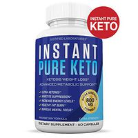 Instant Pure Keto Pills Advanced BHB Boost Ketogenic Supplement Exogenous Ketones Ketosis for Men Women 60 Capsules 1 Bottle