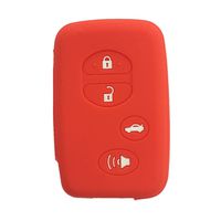 New 4 Buttons Red Fob Key Case Cover Holder Bag Key Protector for Toyota Camry RAV4 Avalon Highlander